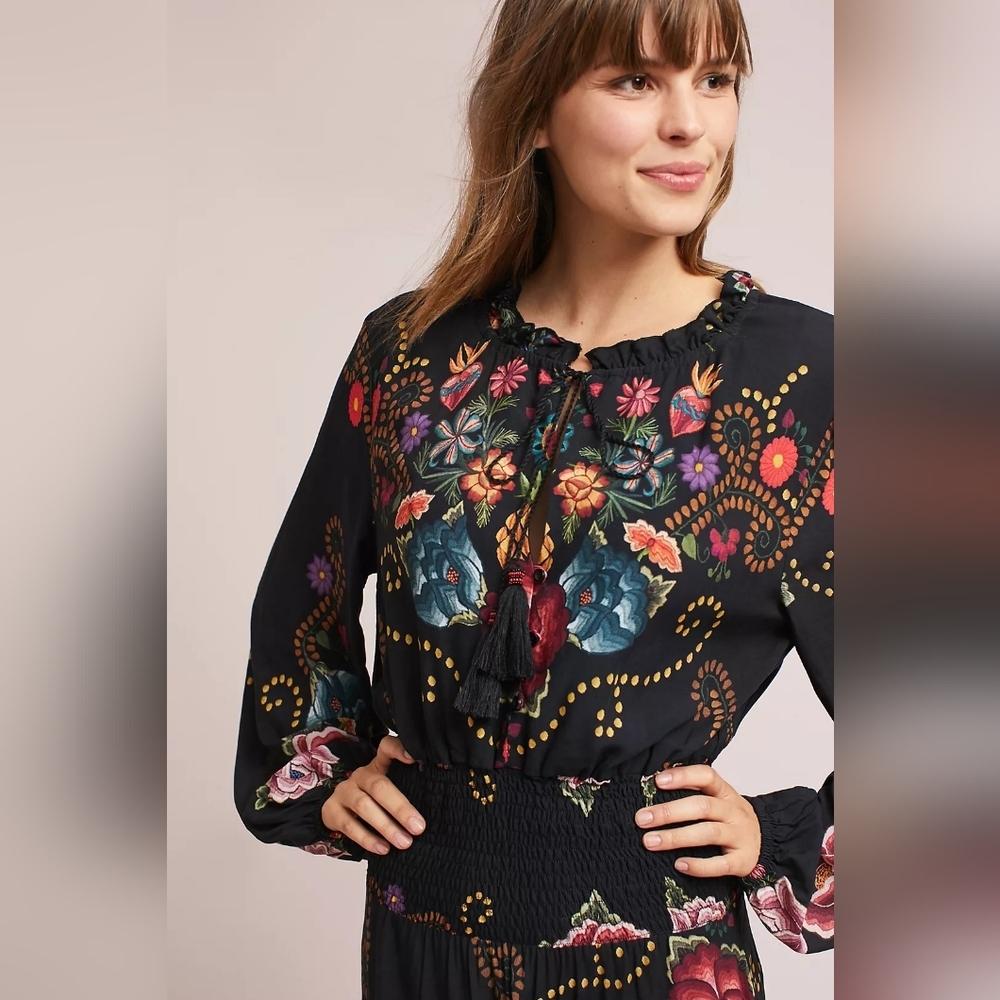 FARM Rio Black Floral Maxi Dress - Picture 4 of 8